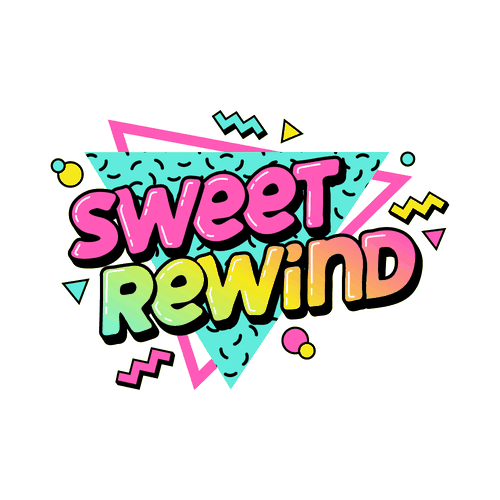 Retro logo with the title 'a 80s & 90s Inspired Concession Stand Logo for Sweet Rewind'