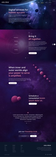 Space website with the title 'Space Theme Web Design'