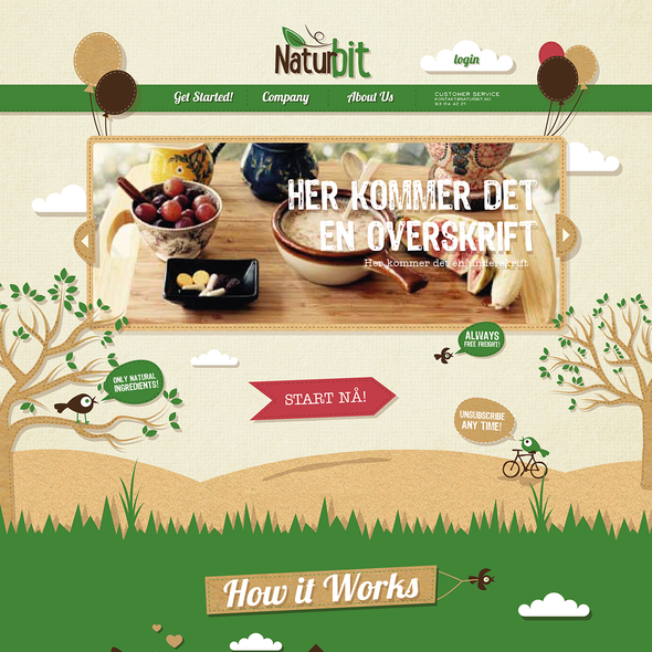 Animal website with the title 'Playful illustrative website design for Naturbit'