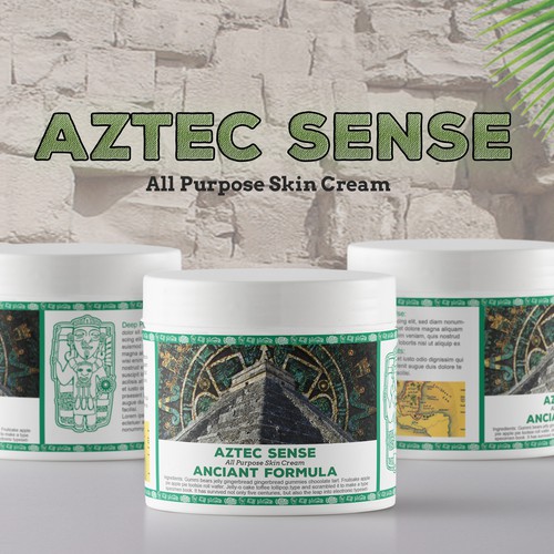 Cream packaging with the title 'Aztec Skin Cream'