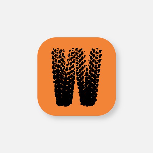 Tire design with the title 'App icon design for off road company'