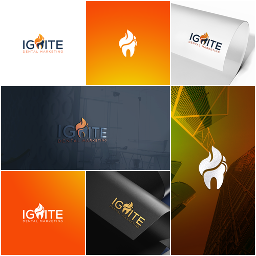 Ignite logo with the title 'logo "IGNITE" for dental marketing'