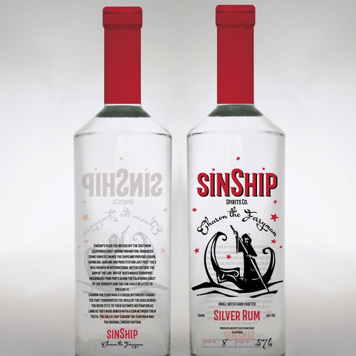Spirit packaging with the title 'Rum label'