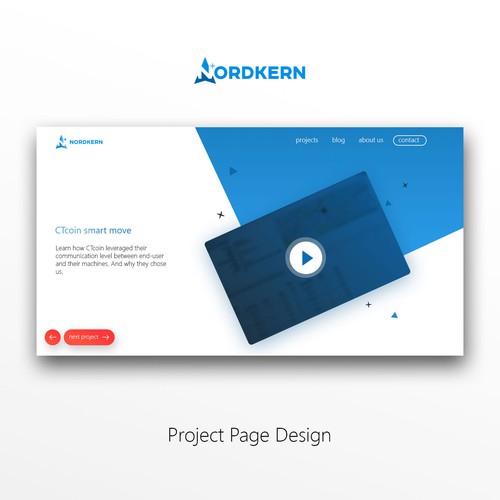 Bootstrap website with the title 'Nordkern Homepage design'
