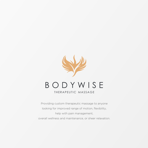 Massage design with the title 'BodyWise Therapeutic Massage'