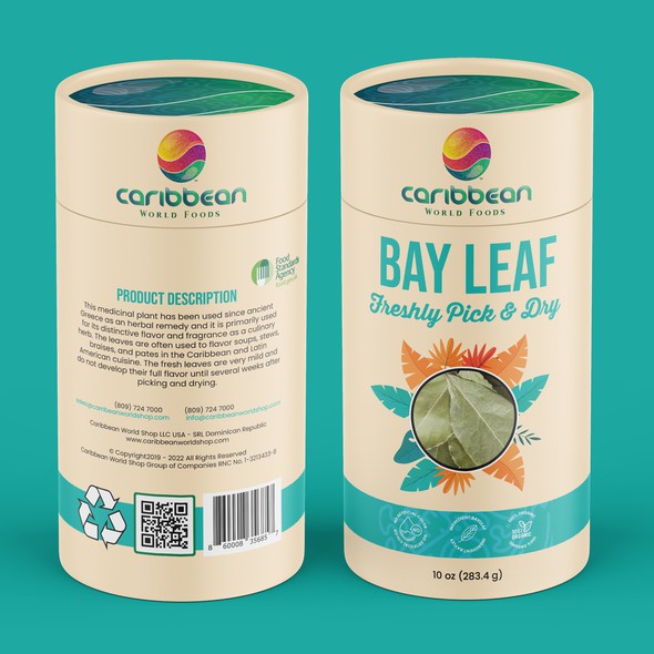 Brown label with the title 'BAY LEAF'
