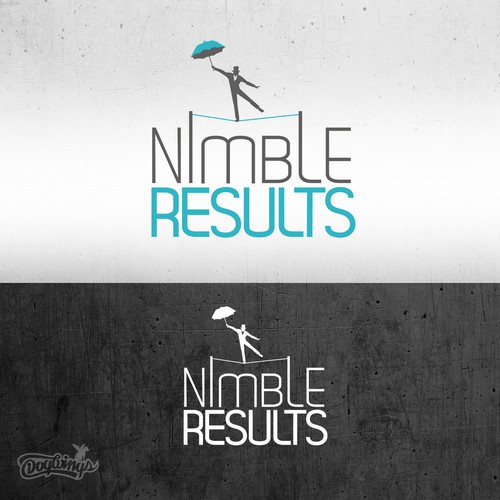 Umbrella design with the title 'Nimble Results'