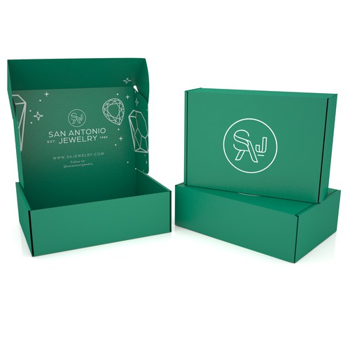Premium packaging with the title 'PRODUCT PACKAGING FOR SAJ'