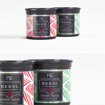 bright & sophisticated Holiday cannabis chocolate packaging label