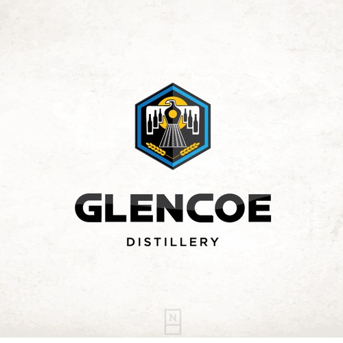 Handcrafted design with the title 'Glencoe Distillery'