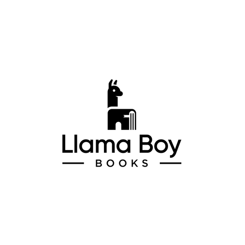 Adorable logo with the title 'llama boy books'