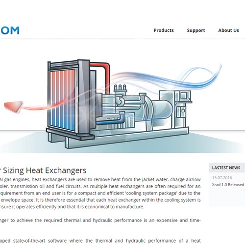 System design with the title 'Cooling system and Generator Line Illustration for Heatrom'