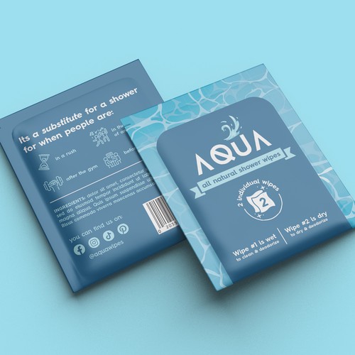 Shower design with the title 'Wet Wipes Shower packaging design'