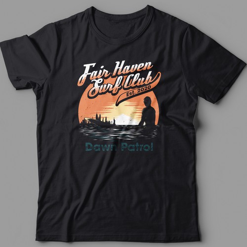 Surfing t-shirt with the title 'Fair Heaven Surf Club'