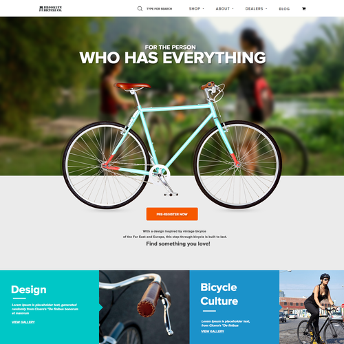 Cycle design with the title 'brooklynbicycleco'