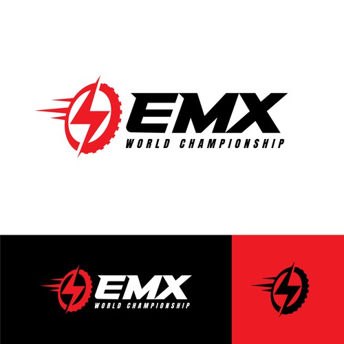 Motorcycle logo with the title 'Logo design concept for EMX World Championship'
