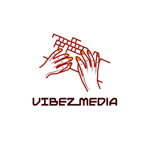 Keyboard design with the title 'Create Logo Vibez Media'