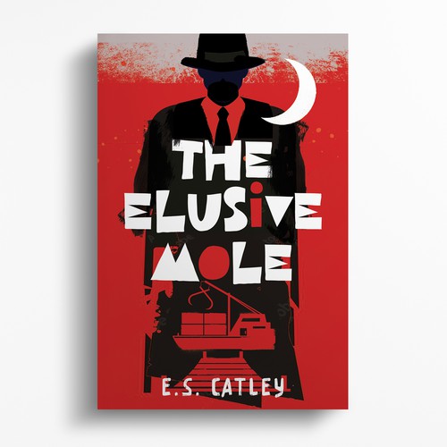 Noir book cover with the title 'The Elusive Mole Book Cover'