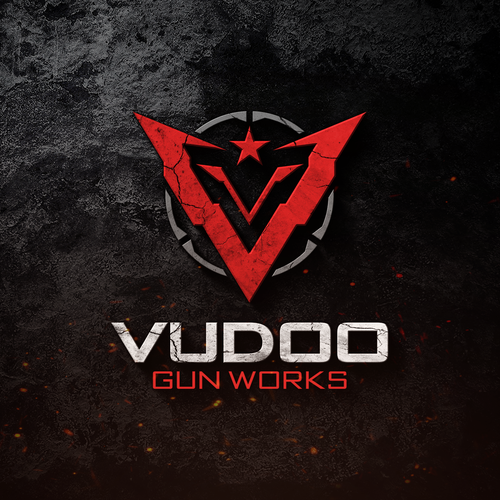Military logo with the title 'Logo design for Vudoo Gun Works'