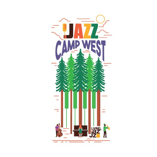 Jazz design with the title 'jazz camp west'