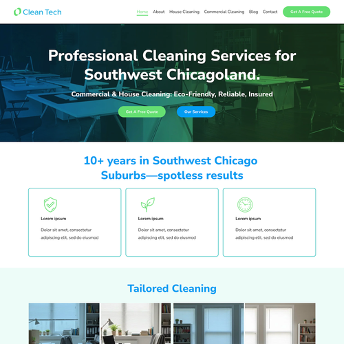 Design with the title 'Clean Tech Custom Scheduling Design'