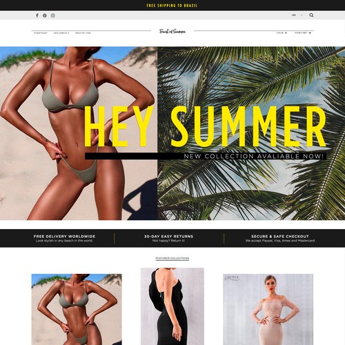 Branding website with the title 'Touch of Summer - Product Page Design'