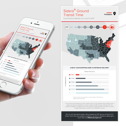 Adobe Illustrator artwork with the title 'Illustrated Shipping Time Map'
