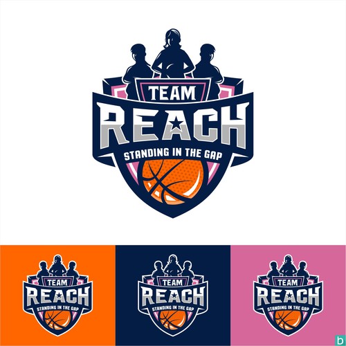 Basketball design with the title 'Team Reach'