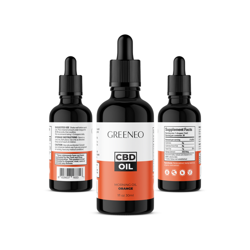 Oil label with the title 'CBD Oil Labels Design'