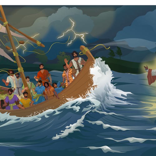 Book illustration artwork with the title 'BIBLE DISCIPLES Poster'