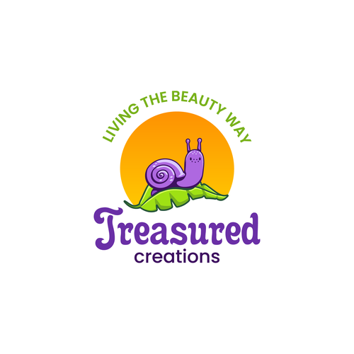 Snail logo with the title 'Logo design for Treasured creations'