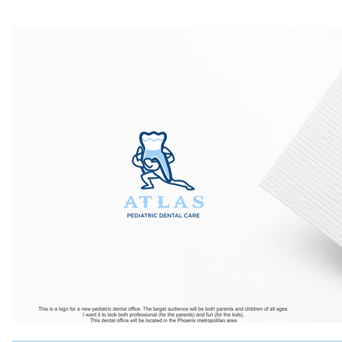 Atlas design with the title 'Design a fun logo for Atlas Pediatric Dental Care.'