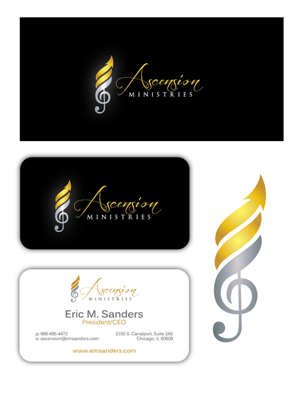 Elevation design with the title 'Design a Logo & Business Card for Ascension Ministries'