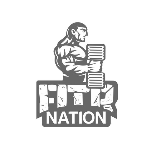 Bodybuilding logo with the title 'Fitr Nation'