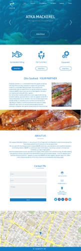 Industrial design website with the title &#39;Website for a company trading with marine equipment and seafood.&#39;