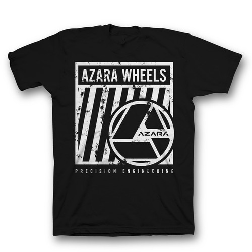 Black t-shirt with the title 'Azara Shirt Design'
