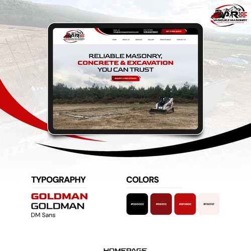 Construction website with the title 'Construction Web page'