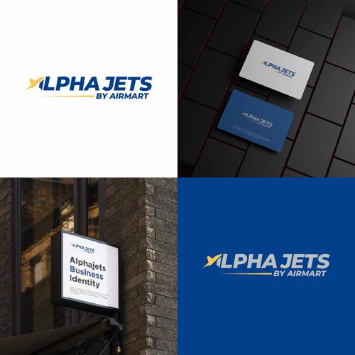 Airplane logo with the title 'ALPHAJETS BY AIRMART'