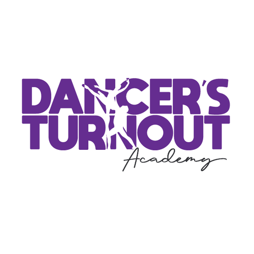 Ballet logo with the title 'Dancer's Turnout Academy'