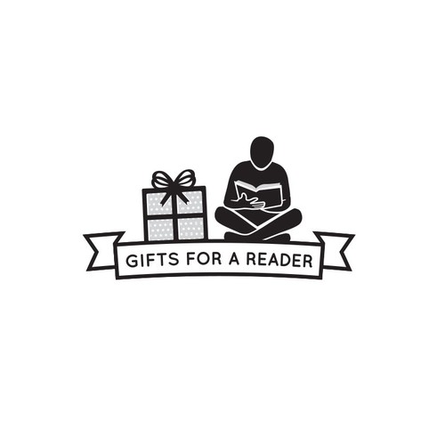 Reading design with the title 'Book reader gifts logo with banner'