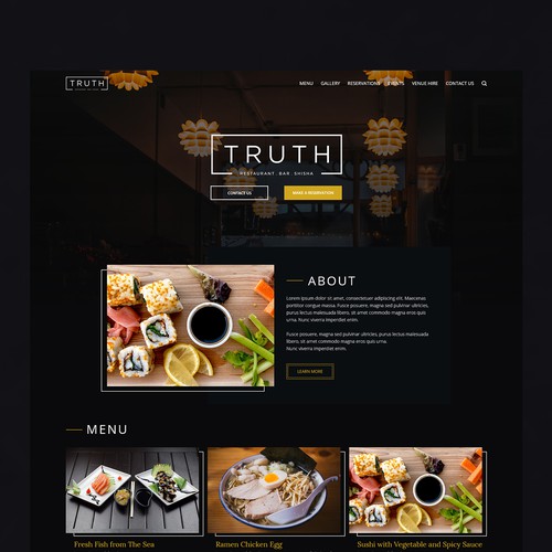 Landing page website with the title 'Restaurant Landing Page'