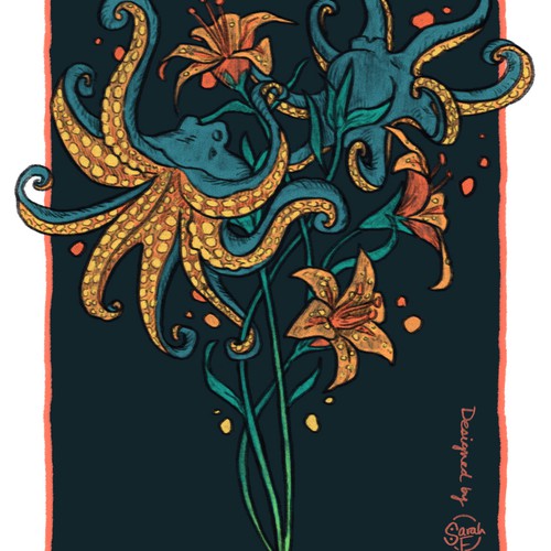 Plant illustration with the title 'Octopus Lilies'