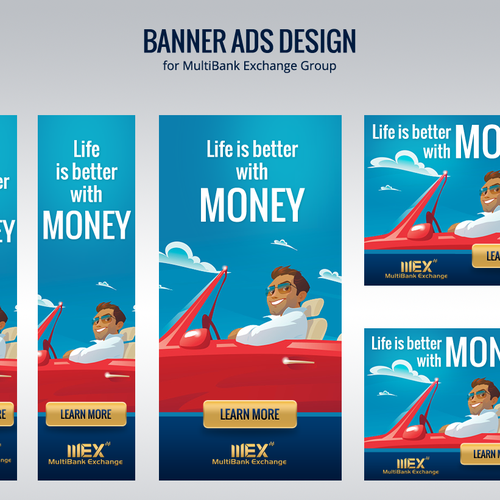 Google Ads design with the title 'Banner ads design for MultiBank Exchange Group'
