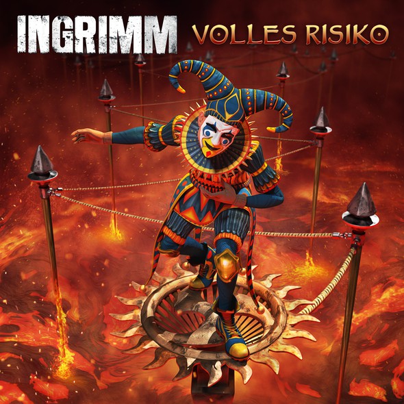 Metal band design with the title 'Album cover - INGRIMM "Volles Risiko"'