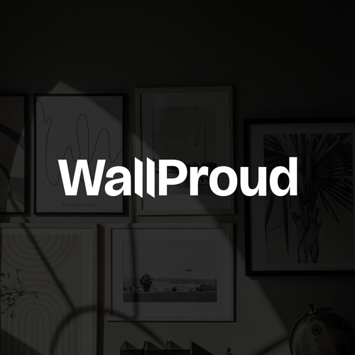 Wall art design with the title 'Logo design for WallProud'