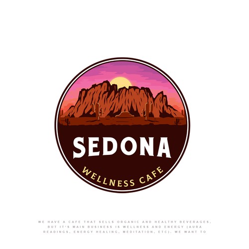 Dessert logo with the title 'Sedona Wellness Cafe'