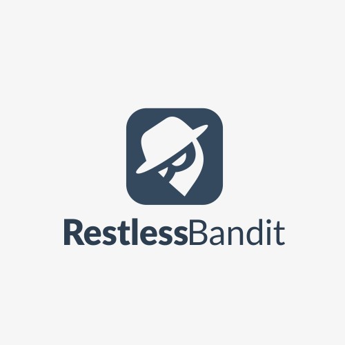 Bandit logo with the title 'Lettermark logo for RestlessBandit'