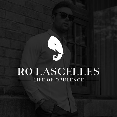 Elephant head design with the title 'Logo design concept for RO LASCELLES'