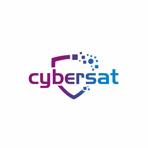 Hacker logo with the title 'cybersat logo design'