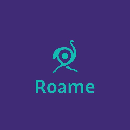 Pin logo with the title 'Pin + Ostrich monoline design'